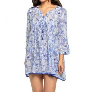 NEW RO'S GARDEN seychelles tunic in blue anapolis
